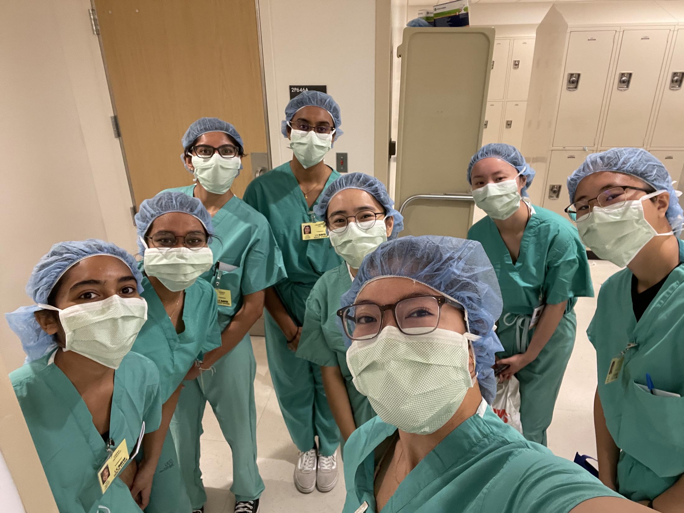 Students wearing medical PPE