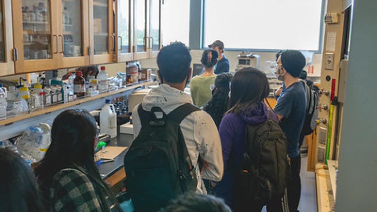 Students tour a laboratory