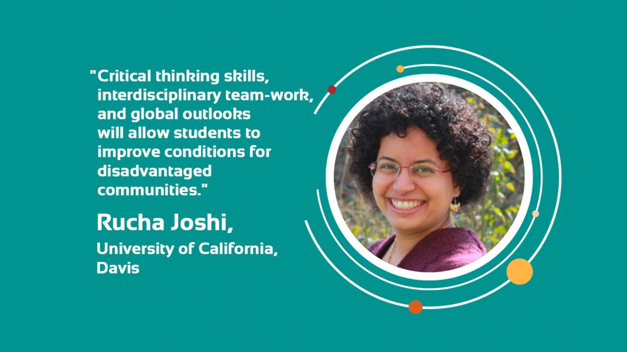 Quote from Rucha Joshi with headshot