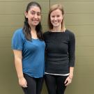 Leora Goldbloom-Helzner and Abby Niesen indoors posing for a photo